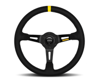 Thumbnail for Momo MOD08 Steering Wheel 350 mm -  Black Suede/Black Spokes/1 Stripe