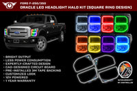 Thumbnail for Oracle Ford F250/350 11-16 Halo Kit (Square Ring Design) - ColorSHIFT w/ BC1 Controller SEE WARRANTY