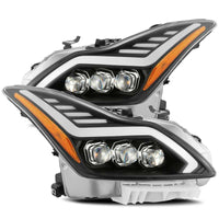 Thumbnail for AlphaRex 08-13 Infiniti G37 Coupe SD NOVA LED Proj Headlights Plank Gloss Blk w/Activ Light/Seq Sig