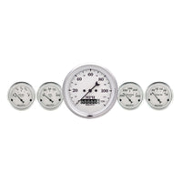 Thumbnail for AutoMeter Gauge Kit 5 Pc. 3-3/8in. & 2-1/16in. Elec. Speedometer Old Tyme White