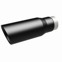 Thumbnail for MagnaFlow Tip Stainless Black Coated Single Wall Round Single Outlet 5in Dia 3.5in Inlet 14.5in L
