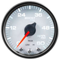 Thumbnail for Autometer Spek-Pro Gauge Boost 2 1/16in 60psi Stepper Motor W/Peak & Warn Wht/Blk