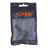Thumbnail for DeatschWerks 8AN ORB Male to 3/8in Male EFI Quick Connect Adapter - Anodized Matte Black