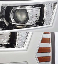 Thumbnail for AlphaRex 07-13 Chevy 1500HD PRO-Series Proj Headlights Plank Style Chrome w/Activ Light/Seq Signal