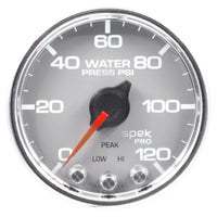Thumbnail for Autometer Spek-Pro Gauge Water Press 2 1/16in 120psi Stepper Motor W/Peak & Warn Slvr/Chrm