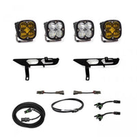 Thumbnail for Baja Designs 2021+ Ford F150 Fog Pocket Kit SAE Amber Squadron Sport DC with Upfitter