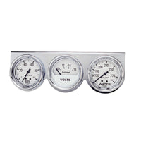 Thumbnail for Autometer AutoGage 2-5/8in 0-100 PSI Oil Press/ 16 Volt / 130-280 Deg Water Temp - Chrome Bezel