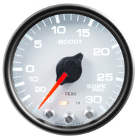 Thumbnail for Autometer Spek-Pro Gauge Vac/Boost 2 1/16in 30Inhg-30psi Stepper Motor W/Peak & Warn White/Black