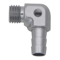 Thumbnail for DeatschWerks Metric M12 to 3/8in Hose Barb 90-Degree Fitting w/ Venturi Port - Anodized DW Titanium