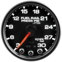 Thumbnail for Autometer Spek-Pro Gauge Rail Press 2 1/16in 30Kpsi Stepper Motor W/Peak & Warn Blk/Blk