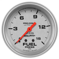 Thumbnail for AutoMeter Gauge Fuel Pressure 2-5/8in. 15PSI Mechanical W/Isolator Ultra-Lite