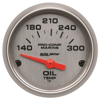 Thumbnail for Autometer Marine Silver Ultra-Lite 2-1/16in Electric Oil Temperature Gauge 140-300 Deg F