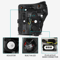 Thumbnail for AlphaRex 11-16 Ford F-350 SD LUXX LED Proj Headlights Plank Style Alpha Blk w/Activ Light/Seq Signal