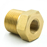 Thumbnail for Autometer Brass Adapter Fitting - 3/8in NPT Male - 1/8in NPT Female