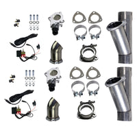 Thumbnail for Granatelli 2.25in Alum Mild Steel Electronic Dual Slip Fit Exhaust Cutout w/Band Clamps