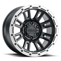 Thumbnail for Raceline 956BS Compass 17x8in / 5x110 BP / 30mm Offset / 72.62mm Bore - Black & Silver Lip Wheel
