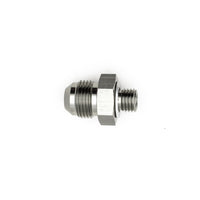 Thumbnail for DeatschWerks 8AN Male Flare to M12 X 1.5 Male Metric Adapter (Incl Washer) - Anodized Matte Black