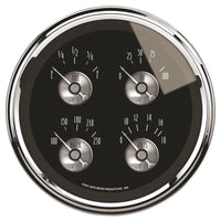 Thumbnail for Autometer Prestige Series Black Diamond 5 Gauge Quad 5in Oil Pres/Fuel Level/Water Temp/Volts