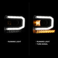 Thumbnail for ANZO 2016-2019 Gmc Sierra 1500 Projector Headlight Plank Style Black w/ Sequential Amber Signal