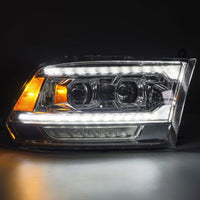 Thumbnail for AlphaRex 09-18 Ram 1500 PRO-Series Proj Headlights Chrome w/ Sequential Signal and Top/Middle DRL