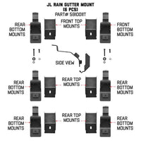 Thumbnail for Go Rhino 6pc Rain Gutter Mounting Kit for SRM Rack