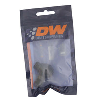 Thumbnail for DeatschWerks 6AN ORB Male to 6AN Male Flare Low Profile 90-Degree Swivel - Anodized Matte Black