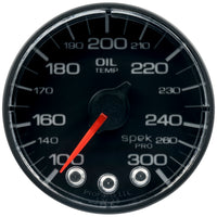 Thumbnail for Autometer Spek-Pro Gauge Oil Temp 2 1/16in 300f Stepper Motor W/Peak & Warn Blk/Blk
