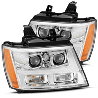 Thumbnail for AlphaRex 07-14 Chevrolet Tahoe/Suburban LUXX Series LED Projector headlights Chrome w/DRL/Sequential