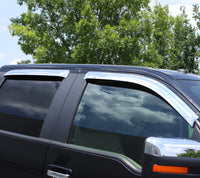 Thumbnail for AVS 2019 RAM 1500 Crew Cab Ventvisor Outside Mount Front & Rear Window Deflectors 4pc - Chrome