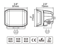 Thumbnail for Go Rhino Xplor Blackout Series Cube LED Sideline Spot Light Kit (Surface Mount) 4x3 - Blk (Pair)