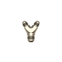 Thumbnail for DeatschWerks 6AN Male Flare to 6AN Male Flare to 8AN Male Flare Y Fitting - Anodized Matte Black