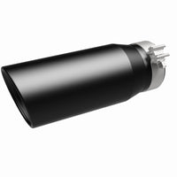 Thumbnail for MagnaFlow Tip Stainless Black Coated Single Double Round Single Outlet 5in Dia 4in Inlet 13in L