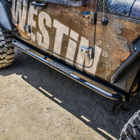 Thumbnail for Westin 18-23 Jeep Wrangler JL Unlimited 4dr Rock Slider - Textured Black