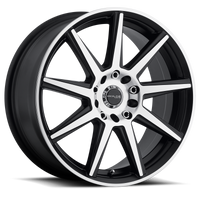Thumbnail for Raceline 144M Storm 17x7.5in / 5x108/5x114.3 BP / 40mm Offset / 72.62mm Bore- Black & Machined Wheel