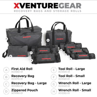 Thumbnail for Go Rhino XVenture Gear Zipped Pouch - Large (12in. Wide Pocket / 6.5in. Hand Strap) Canvas - Black