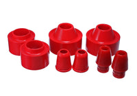 Thumbnail for Energy Suspension 07-17 Jeep Wrangler (JK) Red Front & Rear Coil Spring Spacer 1-3/4in Lift Set