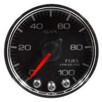 Thumbnail for Autometer Spek-Pro Gauge Fuel Press 2 1/16in 100psi Stepper Motor W/Peak & Warn Blk/Chrm