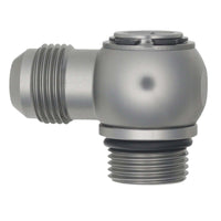 Thumbnail for DeatschWerks 10AN ORB Male to 10AN Male Flare Low Profile 90-Degree Swivel - Anodized DW Titanium