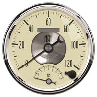 Thumbnail for AutoMeter Gauge Tach/Speedo 5in. 120MPH & 8K RPM Elec. Program. Prestige Antq. Ivory