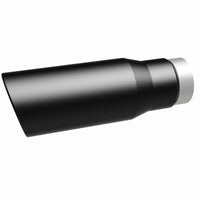 Thumbnail for MagnaFlow Tip Stainless Black Coated Single Wall Round Single Outlet 5in Dia 3.5in Inlet 14.5in L