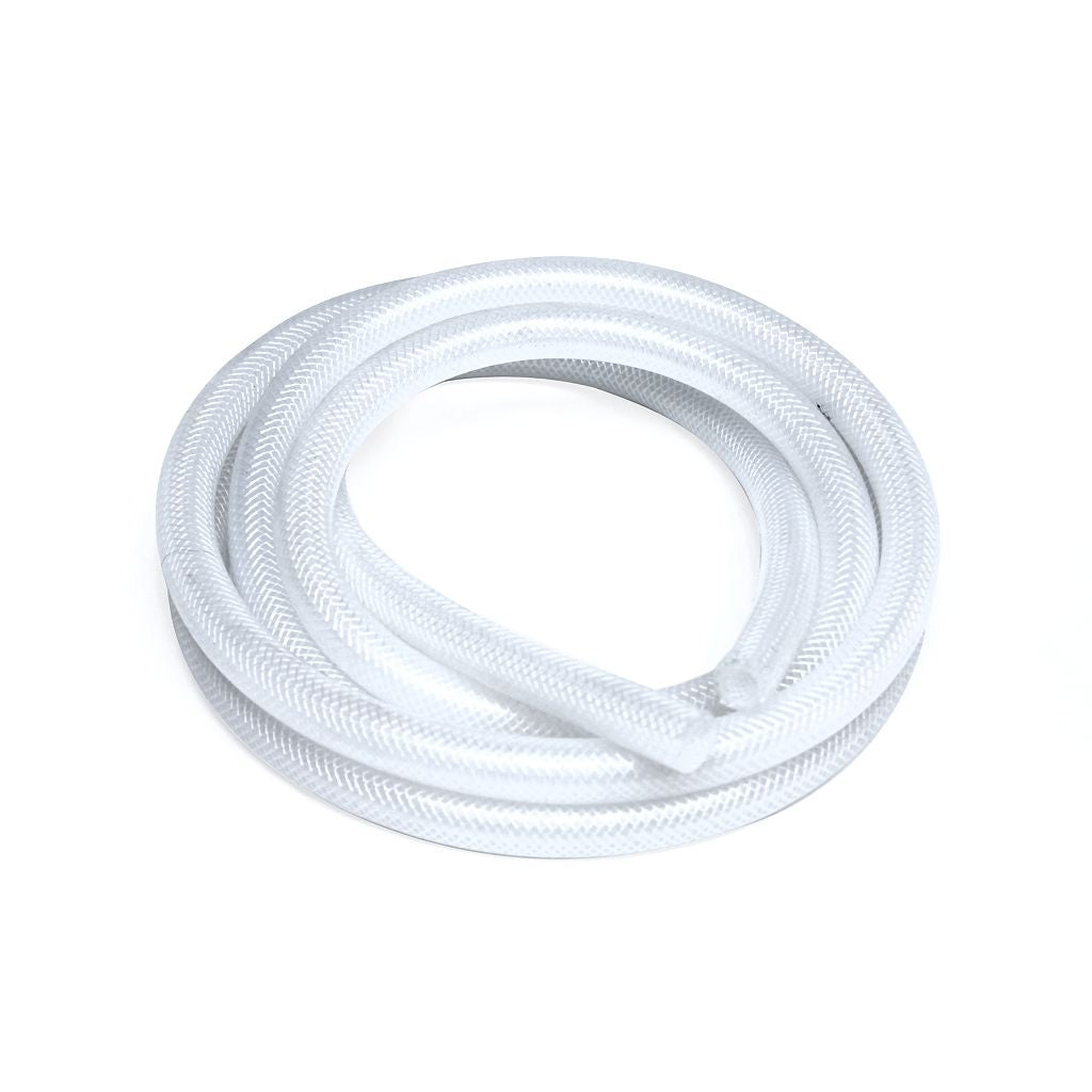 HPS 1/4" ID Clear high temp reinforced silicone heater hose, Max Working Pressure 85 psi, Max Temperature Rating: 350F, Bend Radius: 1"