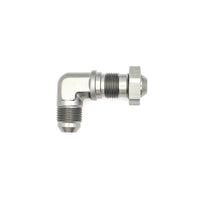 Thumbnail for DeatschWerks 8AN Male Flare To 8AN Male Flare Bulkhead Adapter 90-Degree (Incl. Nut)