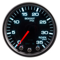 Thumbnail for Autometer Spek-Pro Gauge Boost 2 1/16in 35psi Stepper Motor W/Peak & Warn Blacksmoke//Black