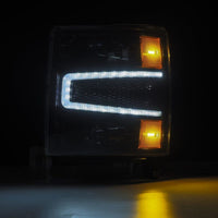 Thumbnail for AlphaRex 14-15 Chevy 1500 PRO-Series Projector Headlights, Alpha-Black w/ Sequential Signal &  DRL