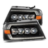 Thumbnail for AlphaRex 04-08 Ford F-150 (No 2004 Heritage) NOVA-Series LED Proj HL Alpha-Blk w/Actv Lgt / Seq. Sig