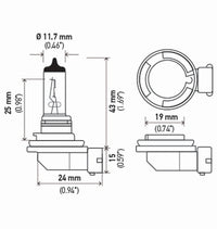 Thumbnail for Hella H11 12V 55W PGJ19-2 T4 +50 Performance Halogen Bulb - Pair
