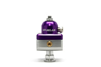 Thumbnail for Fuelab 575 Carb Adjustable Mini FPR Blocking 4-12 PSI (1) -6AN In (2) -6AN Out - Purple