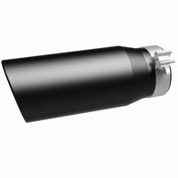 Thumbnail for MagnaFlow Tip Stainless Black Coated Single Double Round Single Outlet 5in Dia 4in Inlet 13in L