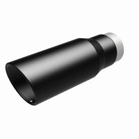 Thumbnail for MagnaFlow Tip Stainless Black Coated Single Wall Round Single Outlet 5in Dia 3.5in Inlet 14.5in L