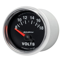 Thumbnail for Autometer GS 52mm 8-18 Volts Short Sweep Electronic Voltmeter Gauge